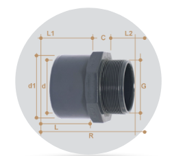 Show details for Adaptor with male threaded Picture of Adaptor with male threaded