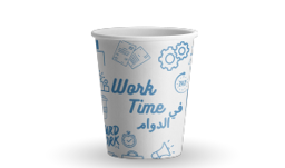 Show details for Paper cup 4oz blue Work Time Picture of Paper cup 4oz blue Work Time